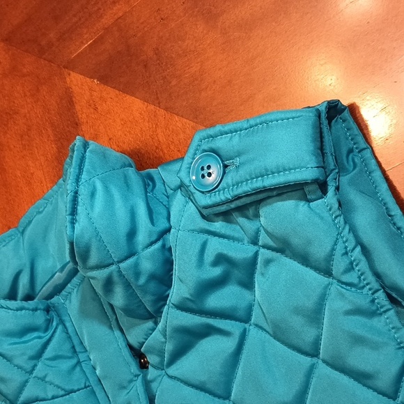 Izod Quilted Nylon Vest, Ice Blue Color, Zipper & SnapsQ, Size 2X - Picture 7 of 7